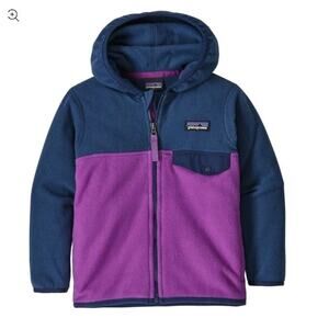 Patagonia Micro D Snap‑T Fleece Jacket Kids 4T Blue/Purple Cozy Outdoor Coat